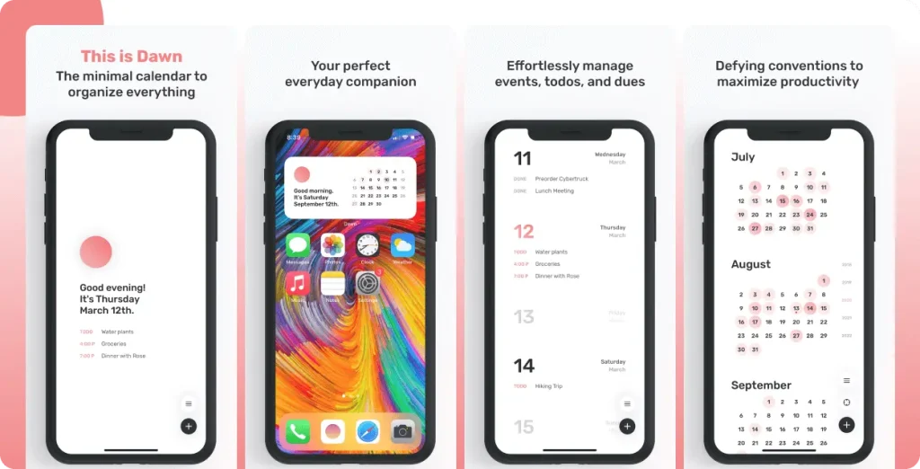 Dawn iOS calendar