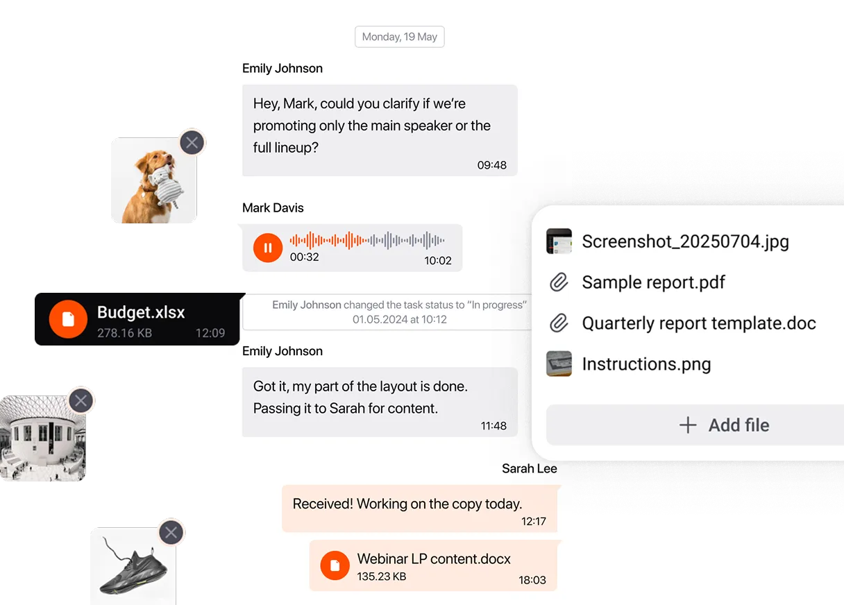 Chats and attachments