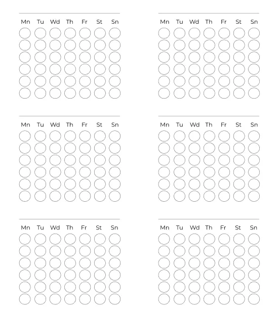 habit tracker on each day