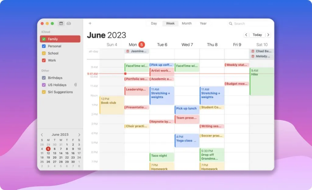 iCloud Calendar macOS