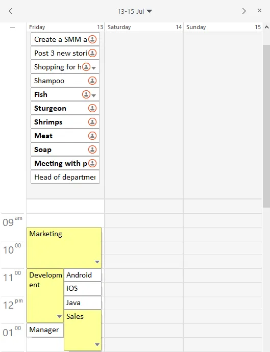 How to create the hourly schedule for day
