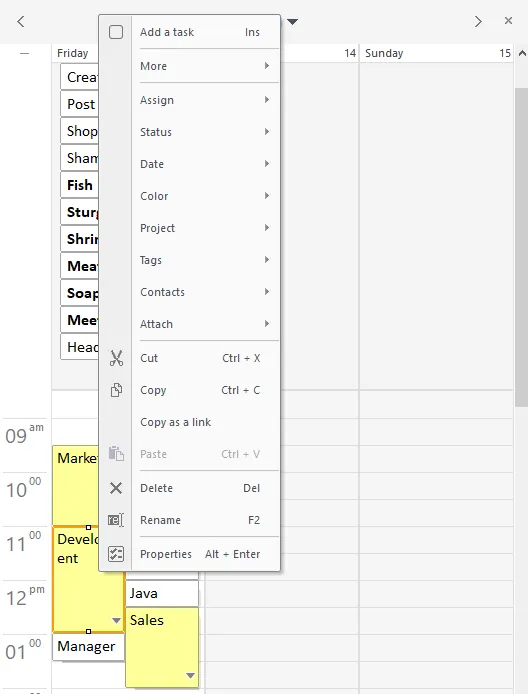 How to create the hourly schedule for day