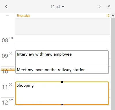 How to create the hourly schedule for day