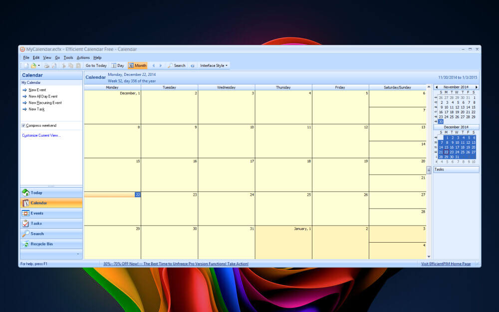 Efficient Calendar Windows