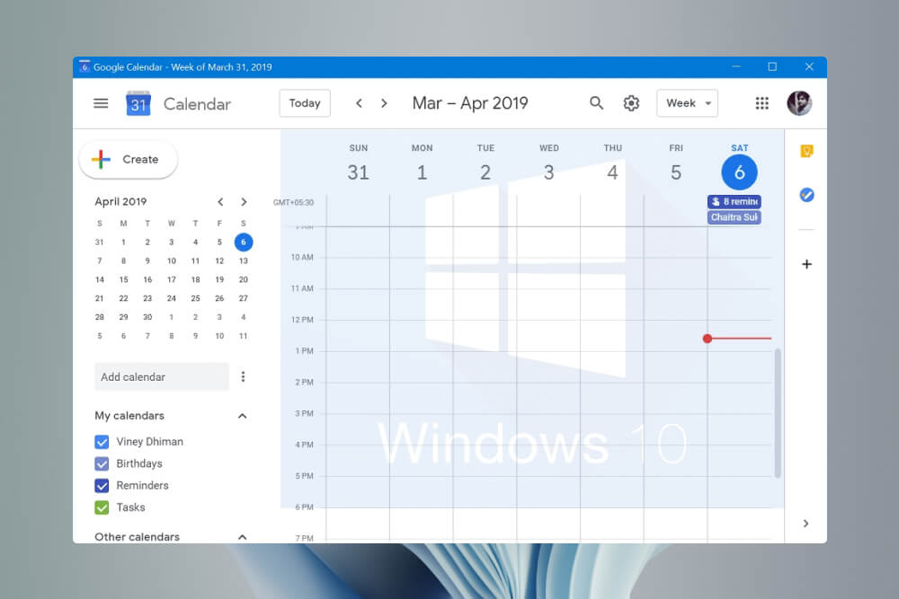 Google Calendar windows